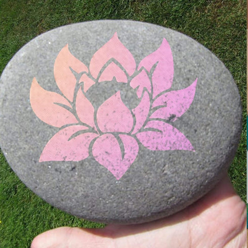 DLY LIFESTYLE Lotus Stencil for Painting on Wood, Canvas, Paper, Fabric, Walls and Furniture - Lotus Flower Stencil - 6x6 Inches - Reusable DIY Ar...