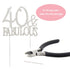 40 Cake Topper - Premium Silver Metal - 40 and Fabulous - 40th Birthday Party Sparkly Rhinestone Decoration Makes a Great Centerpiece - Now Protec...