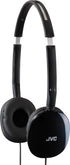 JVC Black Flat and Foldable Colorful Flats On Ear Headphone with 3.94 foot Gold Plated Phone Slim Plug HAS160B......