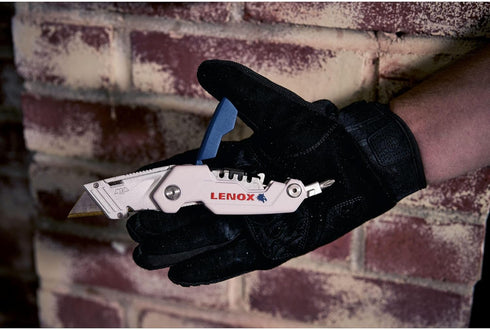 LENOX Utility Knife with 3 Bi-Metal Blades, Retractable, Foldable and Portable, Blade Storage (LXHT10601)...