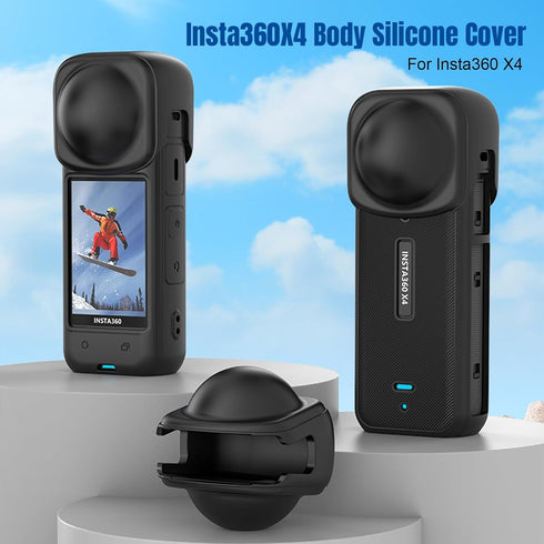 fotoconic Insta 360 X4 Protective Case with Insta 360 X4 Lens Cap for Insta 360 X4 Accessories, Silicone Case Camera Protective Kit for Insta360 X...