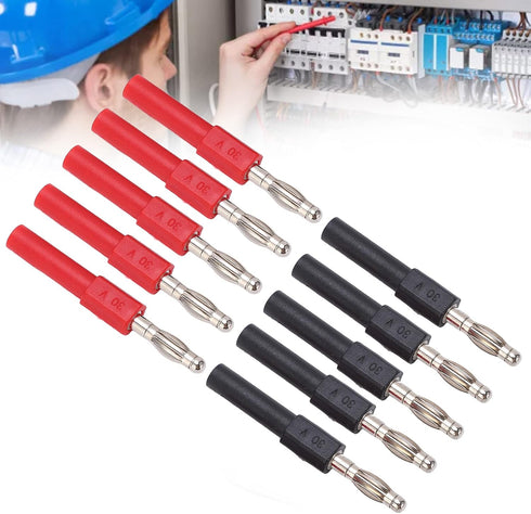 5Set J.20012 Banana Plug Connector 4mm Male to 2mm Female Multimeter Banana Plug Connector Adapter for Multimeter Test Leads Probes...