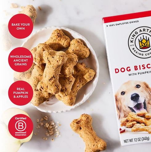 King Arthur Baking Company Dog Biscuit Mix, Pumpkin & Apple, Homemade Dog Treats, 12oz...