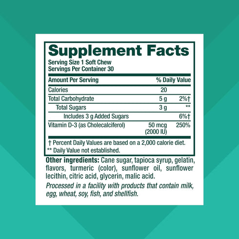 Vitafusion Soft Chews Muscle & Bone Support (1), Adult Chewable Vitamin D for Bone & Muscle Support, Individually Wrapped, Tropical Fusion Flavor,...