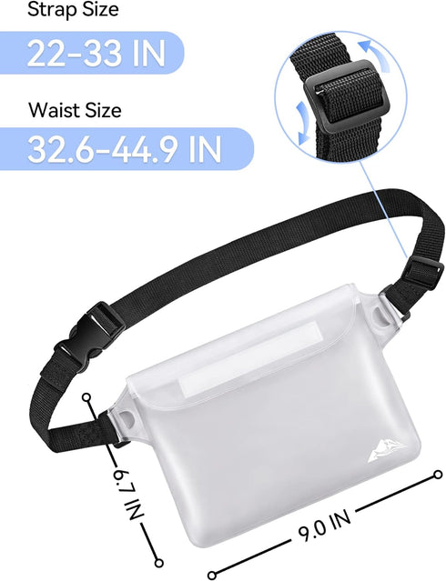 HEETA 3 Pack Waterproof Pouch, Screen Touch Sensitive Waterproof Dry Bag with Adjustable Waist Strap | Keep Your Phone and Valuables Dry | for Kay...