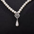 Pearl Bridal Necklace Earrings Set Sliver Rhinestone Necklaces Crystal Bride Choker Necklace Accessories for Women and Girls...