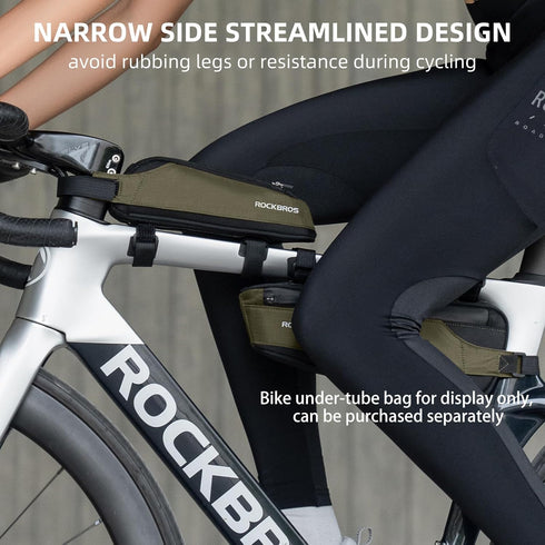 ROCKBROS Bike Top Tube Bag Bike Frame Bag Bike Triangle Bag Small Aerodynamic Bag for Triathlon and Gravel Bikes...