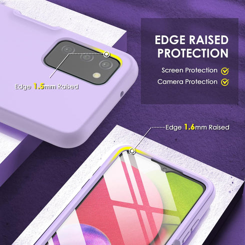 for Samsung Galaxy A03s Phone Case: Shockproof Silicone Slim Covers Hybrid Pretty Protective Cell Cases - Durable TPU Dual Layer Drop-Proof Girl&B...