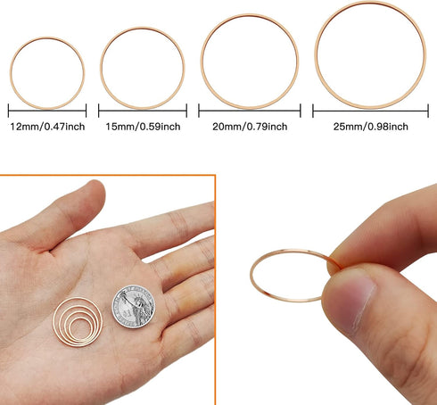 70pcs Beading Hoop Earrings for Jewelry Making,Round Beading Hoop Earrings Beading Hoop Earring Circle Connectors for DIY Craft,Earring Necklace,C...