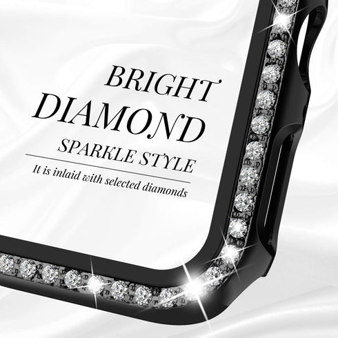 Recoppa Compatible for Apple Watch Case with Screen Protector 45mm Series 7, Bling Crystal Diamond Rhinestone Ultra-Thin Bumper Full Cover Protect...
