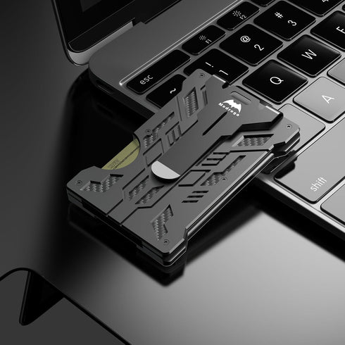 Wallet for Men with Money Clip-Metal-Wallet with Window, Slim Minimalist, RFID Mens Wallet with ID Badge Holder, Credit Card Holder Tactical Walle...