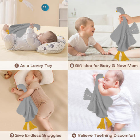 Security Blanket Loveys for Babies Boy Girl, Muslin Baby Lovey Security Blanket,Soft Breathable Organic Cotton Lovies,Unisex Newborn Toddler Goose...
