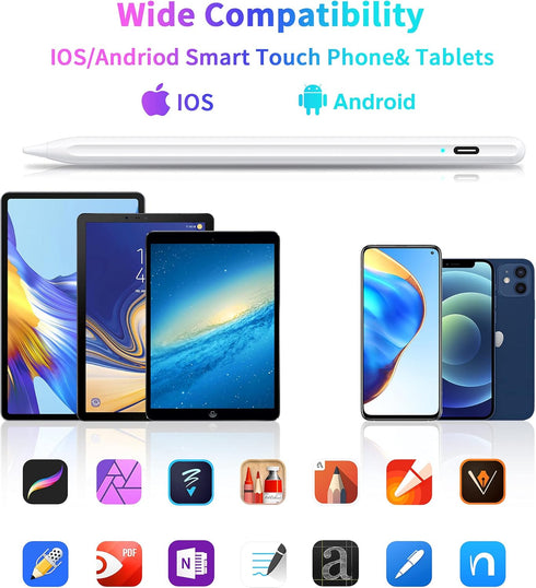 Stylus Pen, Active Stylus Pen Compatible for iOS and Android Touchscreens/Phones, Rechargeable Stylus Pen with Dual Touch Screen, Stylus Pencil fo...