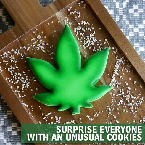 Marijuana Leaf Plant Cookie Cutter Stainless Steel 4" Smoke Pot Joint Leaf Bud Cake Mold for DIY Pastry Bakeware Brownie Biscuit Clay Mould Decora...