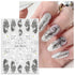 JMEOWIO 10 Sheets Glitter Flower Butterfly Leaves Nail Art Stickers Decals Self-Adhesive Pegatinas Uñas Black White Nail Supplies Nail Art Design ...