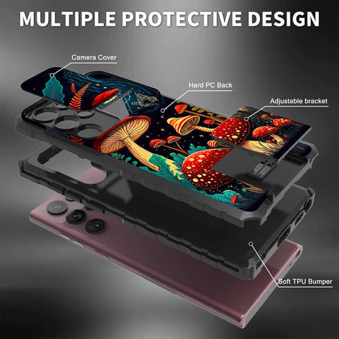 for Samsung Galaxy S23 Ultra Case,Galaxy S23 Ultra 5G Phone Case with Sliding Camera Cover & Kickstand Dual Layer Hard PC Soft TPU Shock Proof Cas...