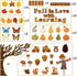WATINC 170Pcs Fall Tree Learning Bulletin Board Decoration Set, Autumn Pumpkin Study Cut Outs Borders Decor, Thanksgiving Maple Leaves Cutout Wall...