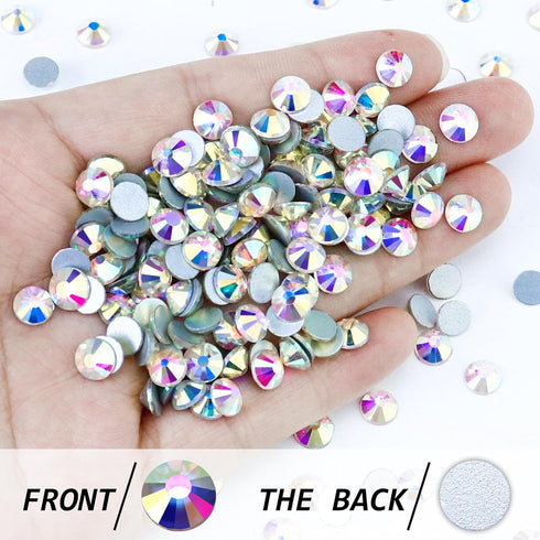 1440PCS SS20 Crystal AB Flatback Rhinestones Round Gems for Nail Art and Craft Clothes, Glue Fix Crystal Glass Diamond Stones (4.6-4.8mm)...