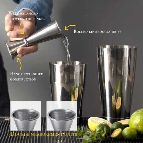 Homestia 10" Stainless Steel Muddler for Cocktails Drink Muddler, 12" Cocktail Spoon, 1 oz 2 oz Double Jigger, Basic 3 PCS Cocktail Set Mixing Too...