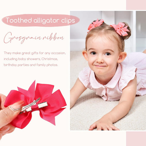 60PCS 3 Inch Hair Bows Grosgrain Ribbon Toddler Hair Accessories with Alligator Clip Bow for Girls Baby Kids Teens In Pairs...