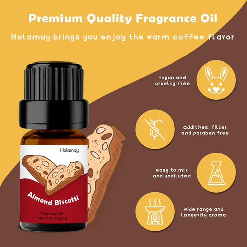 Fragrance Oil for Candle & Soap Making, Holamay Coffee Shop Premium Aromatherapy Essential Oils for Diffuser - Espresso, Cafe Mocha, Chocolate, Al...