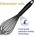 Dishwasher Safe Silicone Whisk, Sealed Waterproof Design Set of 3, Professional Kitchen Whisks for Cooking Non-Scratch, Silicone & Stainless Steel...