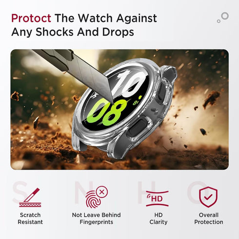 Miimall Waterproof Case for Samsung Galaxy Watch 4 & 5 40mm Protective Bumper Case with Tempered Glass Screen Protector, No Fog Hard PC Cover for ...