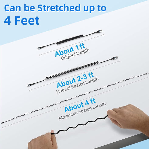Coiled iPhone Charger Cord for Car Retractable Fast Charging Cable Compatible with iPhone 15/14/13/12/11 Pro Max/XS MAX/XR/XS/X/8/7/Plus/6S/Plus/i...