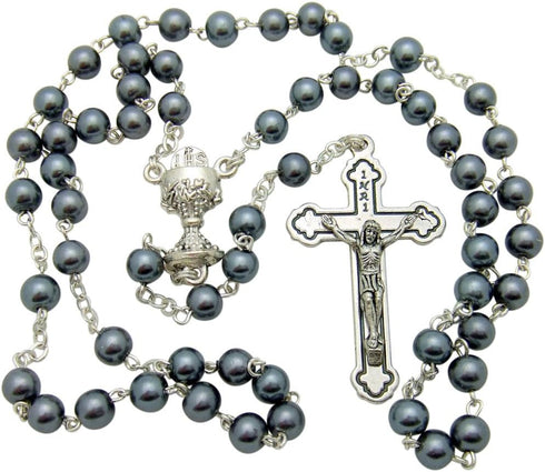 Westman Works First Holy Communion Rosary Beads with Metal Crucifix & Center for Boys or Girls...