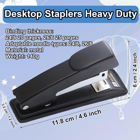 2 Pieces Stapler,25 Sheet Capacity Staplers with 2000 Standard Staples,Desktop Staplers Heavy Duty,Office Stapler Standard Stapler,Desk Staplers f...