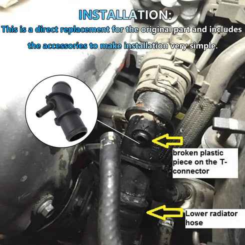 Upper Radiator Coolant Hose Connector Pipe Adapter Fit for Toyota RAV4 2009 2010 2011 2012 Replace 16571-0V020 165710V020 16057-36011 1605736011...