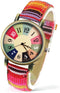 Ladies Watches for Women - Boho Hippie Womens Watches, PU Leather Woven Rainbow Watch...