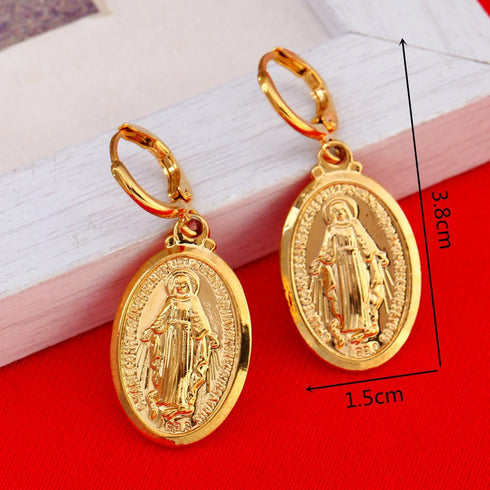 Gold Color Our Lady Women Goddess Jewelry Wholesale Cross Virgin Mary Pendant Necklaces...