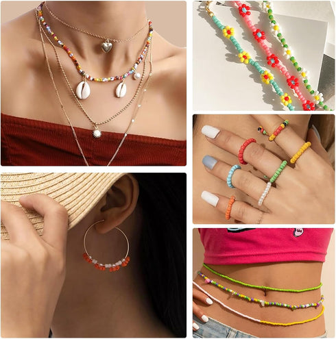 3mm Seed Beads for Jewelry Bracelet Making Kit 24 Colors Bracelet Making Kit for Girls Adults Friendship Bracelet Kit for Jewelry Making DIY Craft...