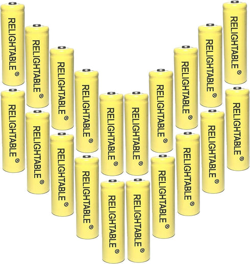 NiCd AA/AAA 600mAh 1.2V Rechargeable Batteries for Solar Lights, Garden Lights and Remotes (20PCS AA 600mAh Batteries)...