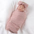 OMUKY Newborn Receiving Blanket Bow Headband and Beanie Set Baby Swaddle Receiving Blankets Baby Boy Girls Nursery Swaddle Wrap(Pink)...