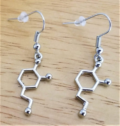 Dopamine Molecule Earrings Psychiatrist Gift Psychologist Neurologist Neurotransmitter Happy Chemical Scientist Chemistry Biology Psychiatry Jewel...