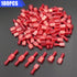 Twidec/100PCS Nylon Spade Connectors Kit 22-18 Gauge Quick Disconnect Fully Insulated Male and Female Wire Spade Terminal Assortment Kit Red N-025...