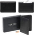 Leather Wallets for Men and Women Small Travel Bifold Card Holder Full Grain Black Nappa Leather...