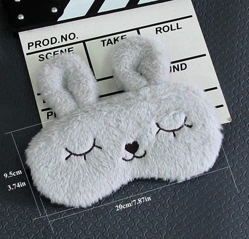 4 Pack Cute Animal Rabbit Sleeping Eye Mask Soft Plush Blindfold Sleep Masks Eye Cover for Kids Girls Women Home Sleeping Traveling...
