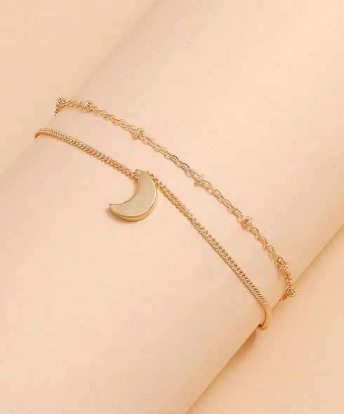 Dainty Gold/Silver Anklet for Women 14K Gold Plated Layered Satellite Beads Heart Anklets Layering Rhinestone Cubic Zirconia Ankle Bracelets Minim...