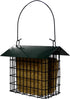 Double Suet Feeder with Green Metal Roof, Holds 2 Suet Cakes, Hanging Bird Feeder for Woodpeckers, Blue Jays, Chickadees, Nuthatches...