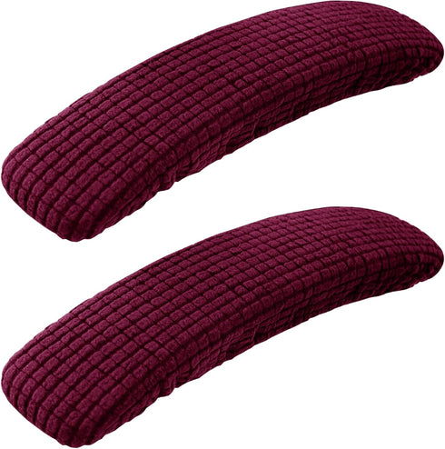 SARAFLORA Office Chair-Arm Cover Stretchable Stain Resistant Spandex Stretch Computer Chair Slipcover for Desk Chairs Arm, Burgundy...