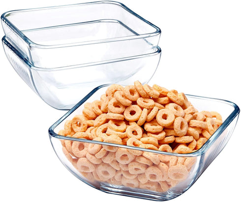 NUTRIUPS Glass Bowl Glass Mixing Bowls Set Glass Salad Bowls Glass Cereal Bowls Glass Serving Bowls Microwave Safe Clear Glass Bowls for Mixing, S...