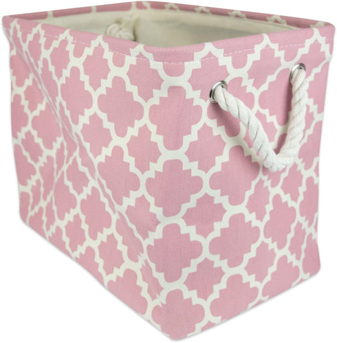 DII Polyester Container with Handles, Lattice Storage Bin, Small, Rose...