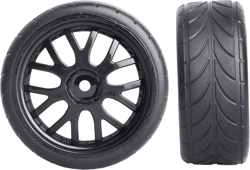 4PCS 1/10 RC On-Road Tires & Wheels 12mm Hex Preglued for Tamiya HSP HPI RC Racing Car...