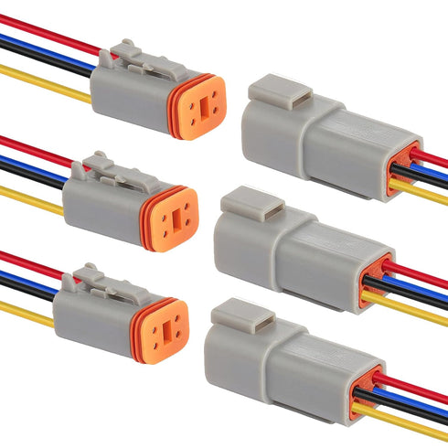 HYAT 14 AWG 4 Pin DT Connector Waterproof Automotive Electrical Connector, Male and Female Way Auto Electrical Wire Connectors Harness for Car Tru...