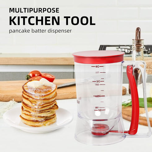 Batter separator Cupcakes Pancakes Cookie Cake Waffles Batter Dispenser cookie separator batter Cream Speratator Cup Measuring Baking Tools (red)...