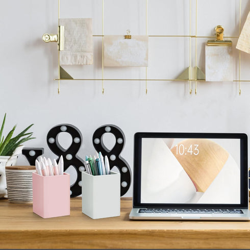 Pen Holder for Desk,Nordic Elegance Square Silicone Pencil Holder Soft Minimalist Desk Pen Cup Stand Waterproof Multifunctional Office Supplies fo...