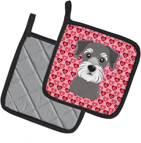 Caroline's Treasures BB5276PTHD Schnauzer Pair of Pot Holders Kitchen Heat Resistant Pot Holders Sets Oven Hot Pads for Cooking Baking BBQ, 7 1/2 ...